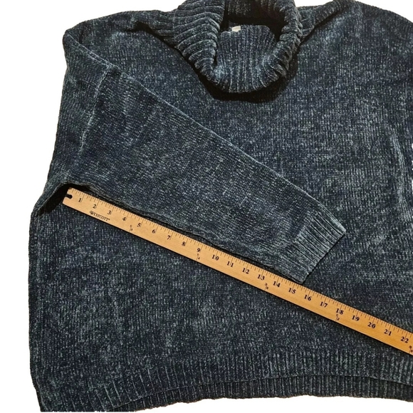 Time & Tru Cowl Neck Sweater Size XXL Blue-Green NWT Soft Chunky Knit - Picture 5 of 8